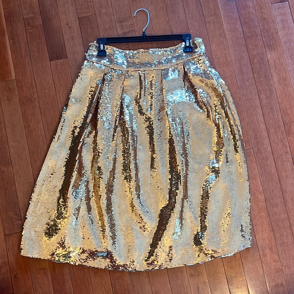Limelight Gold Sequin Midi Skirt